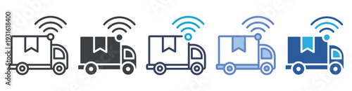 Smart Logistics icon set multiple style collection