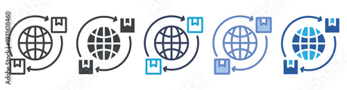 Import/Export icon set multiple style collection