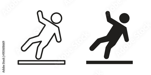 Slippery floor icon collection. Vector design pack