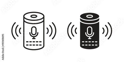 Smart speaker icon collection. Vector design pack