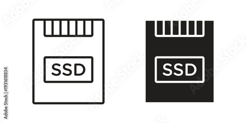 SSD drive icon collection. Vector design pack
