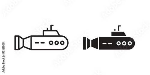 Submarine icon collection. Vector design pack