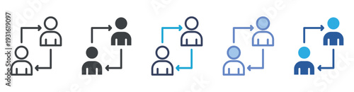 B2B icon set multiple style collection