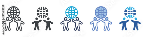 Business Partnership icon set multiple style collection