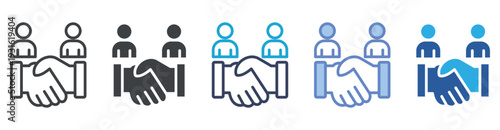 Agreement icon set multiple style collection