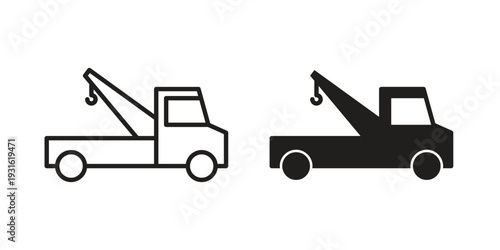 Tow truck icon collection. Vector design pack