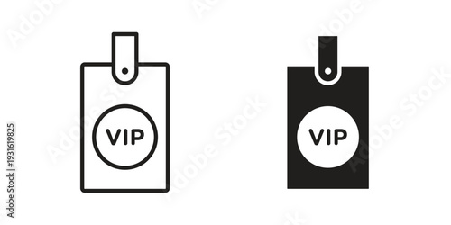 VIP neck tag icon collection. Vector design pack