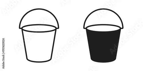 Water bucket icon collection. Vector design pack