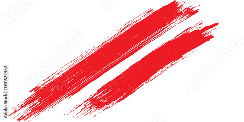 A red grunge rubber stamp sits atop artistic paint splashes and brush strokes in a vector illustration featuring textured ink splatters and blood-red splat designs for a Christmas card backdrop