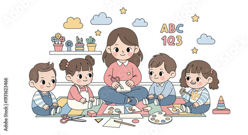 kids painting, children art class