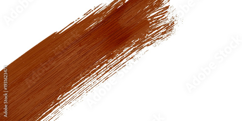 An isolated close-up of a professional artist paintbrush tool with brown bristles and a wood handle for painting beauty or art on a white background