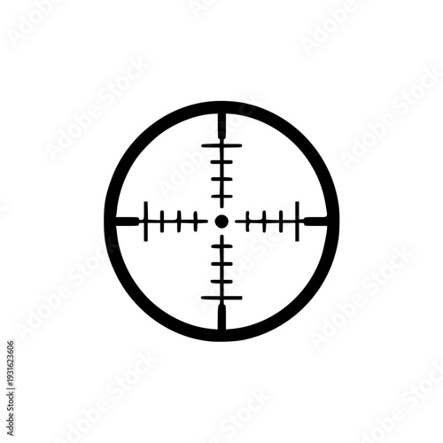 Black rifle scope crosshair target for precision aiming