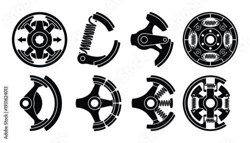 Centrifugal clutch and brake shoe system components for engine mechanics