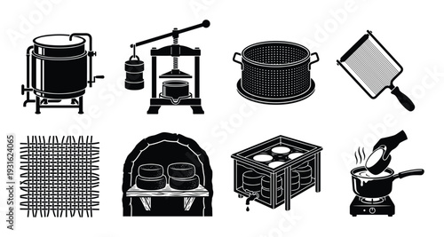 Cheese making process, different tools and equipment for dairy production