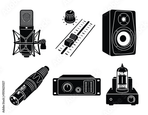 Professional audio equipment and music studio recording tools