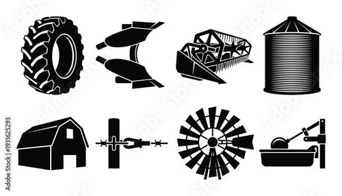Set of bolt and screw icons vector illustration fastener and joining elements