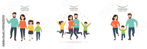 Happy family celebrating International Family Day