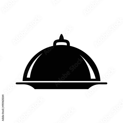 Black Serving Dish with Dome Lid.