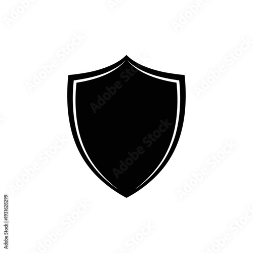 Free Download Black Shield Icon with White Border. - GFXLoad