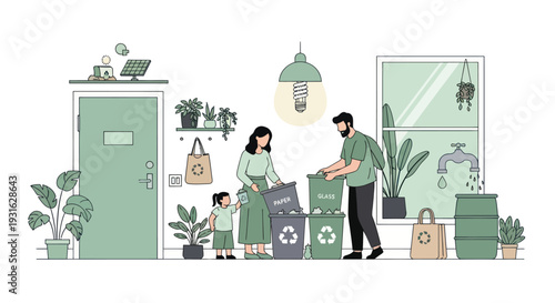 family recycling, eco friendly home