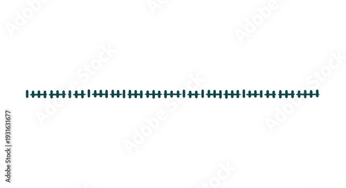 Modern Abstract Dark Teal Green Horizontal Stitch Line Border Element Vector Graphic