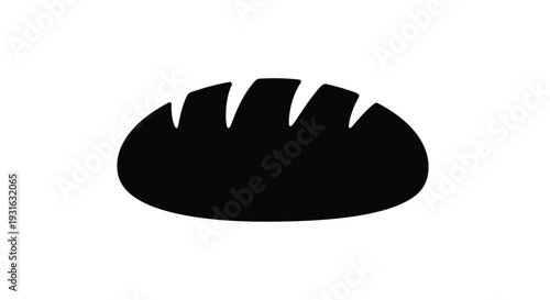 A silhouette of a loaf of bread isolated on a white background