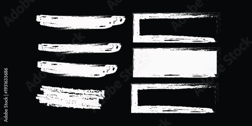 Abstract brush stroke artwork with geometric shapes