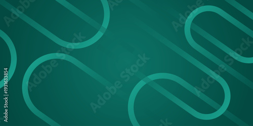 Dark green gradient abstract background with glowing green overlapping geometric layer decoration. Modern vector design concept in line style for web, banner, flyer, card, certificate. VOL. 2