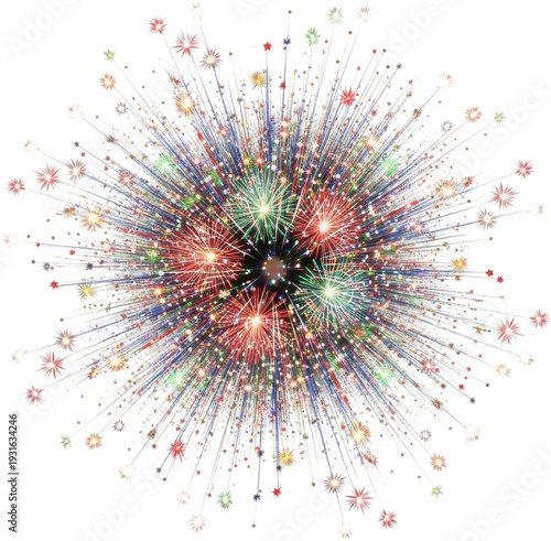 Colorful Festive Firework Sparkle Explosion Isolated