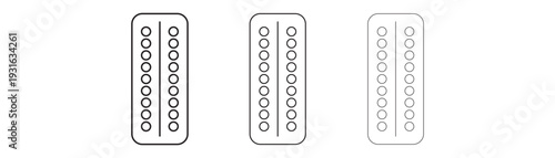 Tablet Blister Pack Icon set. Pharmacy Tablet Packaging Symbol Vector. pill and Tablet Blister Pack icon Symbol concept for web design. simple line vector icon. vector illustration. eps10