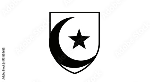 Crescent Moon and Star Shield Emblem 5.