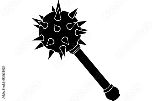 Spiked Mace or Flail Weapon Illustration