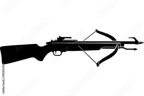 Crossbow-Integrated Firearm Vector Illustration