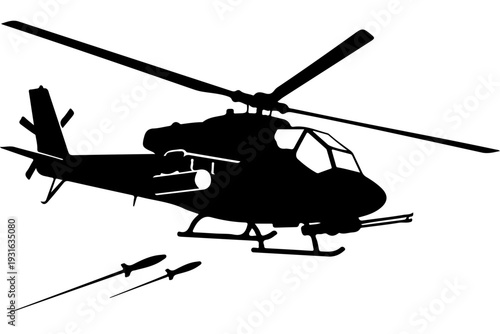 Attack Helicopter with Missile Launchers Illustration