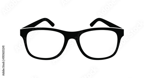 Black eyeglasses isolated on a white background simple graphic design