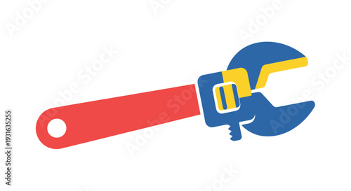 A colorful illustration of a wrench a common hand tool