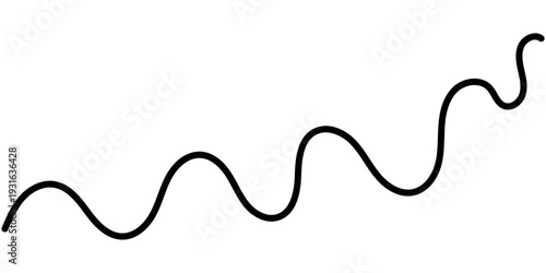 Abstract wavy lines and squiggles create flowing patterns. Black curvy threads form organic tangles with loops and swirls on white background.