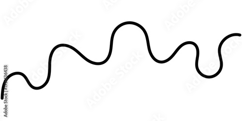 Continuous abstract thread creating organic wavy pattern with elegant loops and decorative swirls for modern design compositions.