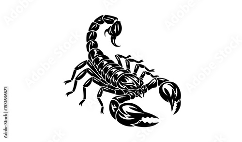 Tribal Scorpion Silhouette Vector – Tattoo, Icon and Logo Design