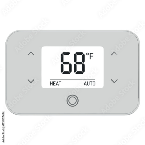 Digital alarm clock isolated on white background with electronic display