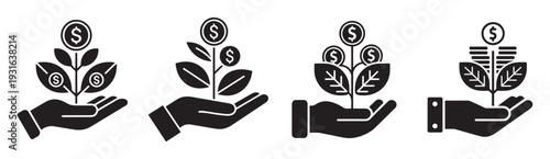 Financial investment growth and money savings concept icon. Vector illustration