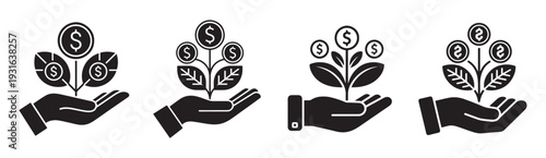 Profit increase and wealth management strategy vector illustration