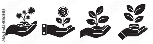 Economic growth and financial stability symbol illustration