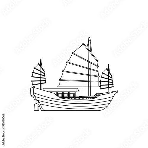 ship on a white background