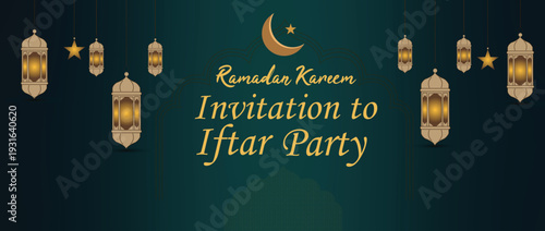Ramadan kareem invitation to iftar party greeting