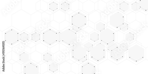 Illustration of hexagons pattern. Geometric abstract background with simple hexagonal elements. Creative idea for medical, technology or science design.