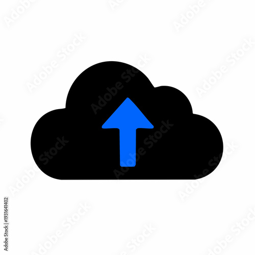 Modern cloud storage upload icon for digital data transfer