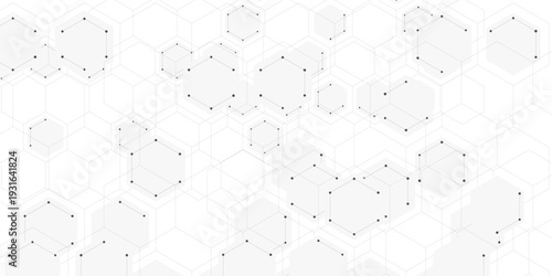 Illustration of hexagons pattern. Geometric abstract background with simple hexagonal elements. Creative idea for medical, technology or science design.