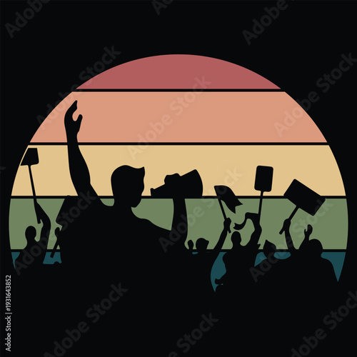 Vintage Style Social Justice Protest Rally.