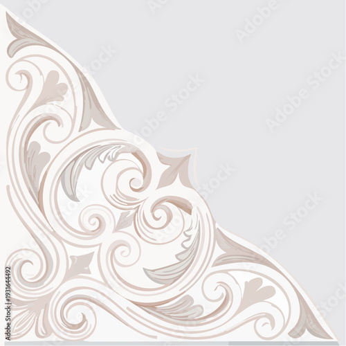 Elegant vintage corner design with intricate scrollwork, perfect for adding a touch of classic sophistication to any project
